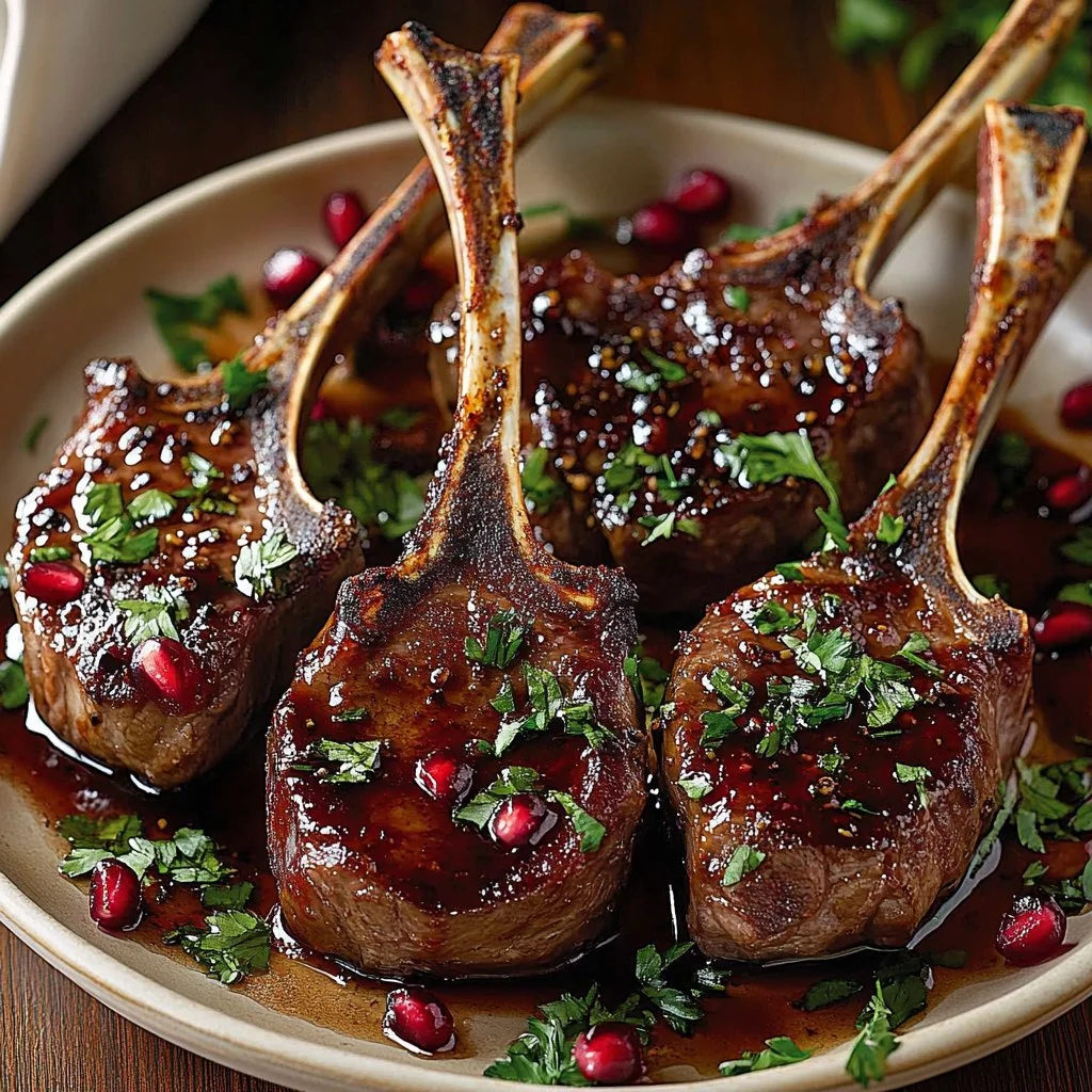 Fancy Pomegranate Lamb Chops