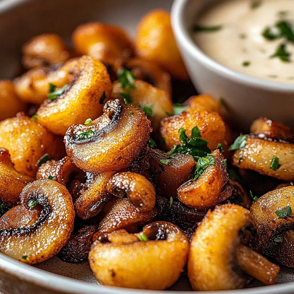 Fried Sliced Mushrooms with Ranch