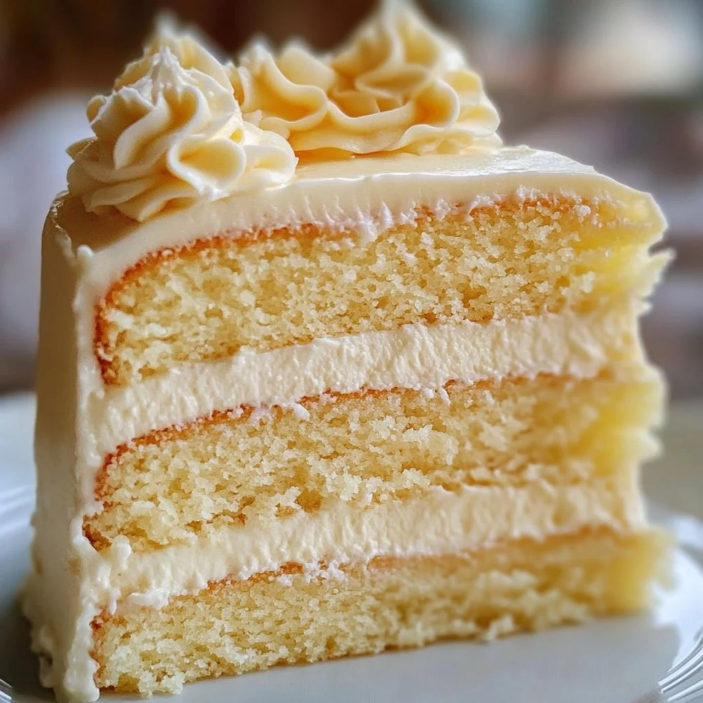 Heavenly White Chocolate Cake with Pineapple Filling
