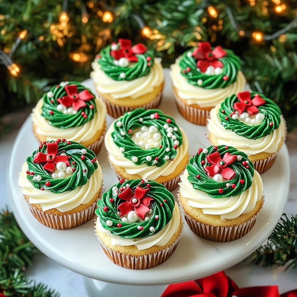 Holiday Wreath Cupcakes