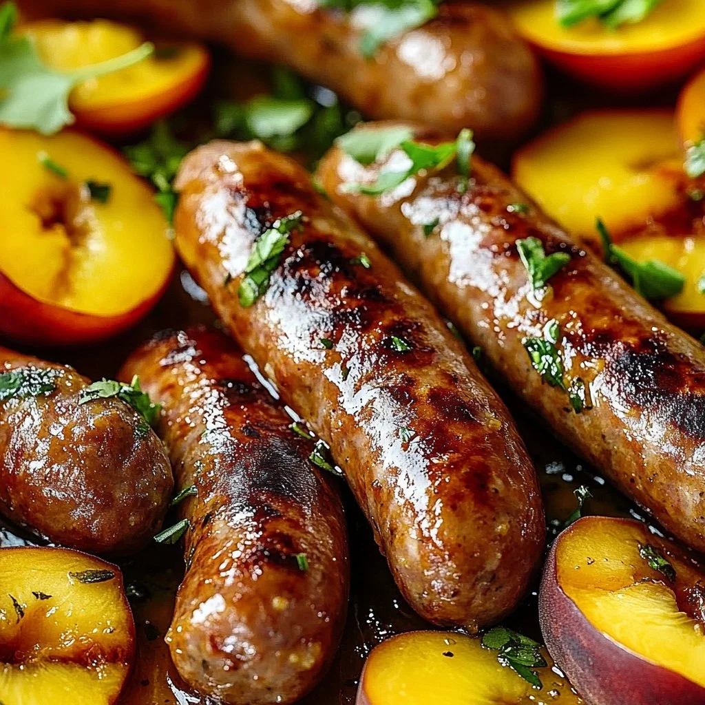 Jalapeño Peach Hasselback Kielbasa