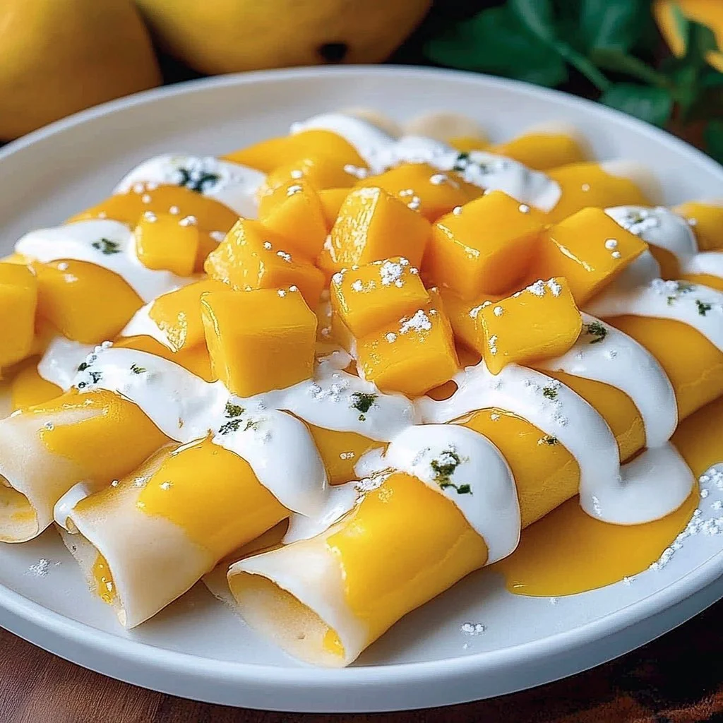 Mango Crepes with Coconut Cream