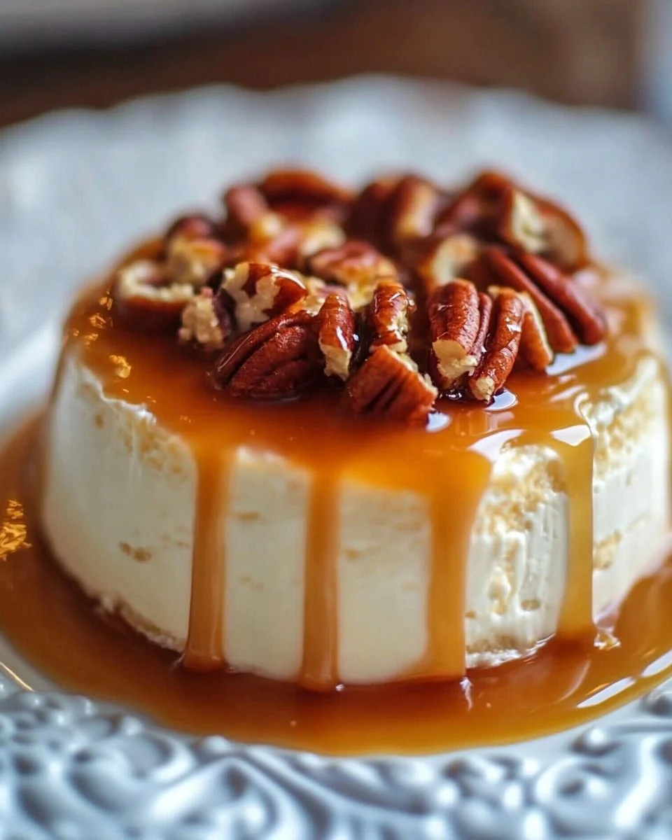 No Bake Peach Pecan Cheesecake Ring | Easy Dessert Recipe