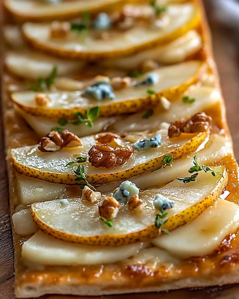 Pear and Gorgonzola Flatbread Recipe | Elegant Dinner Idea