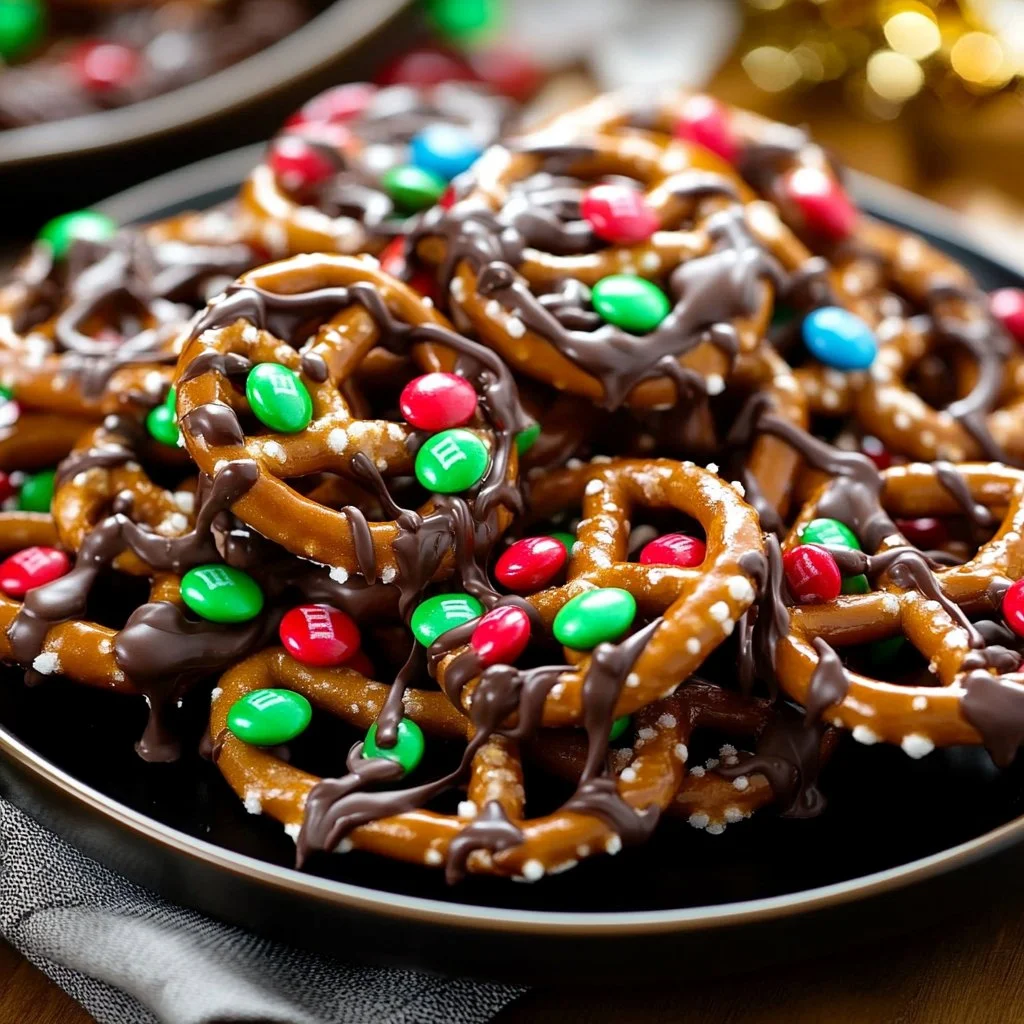 Rolo Pretzels with M&M Candies