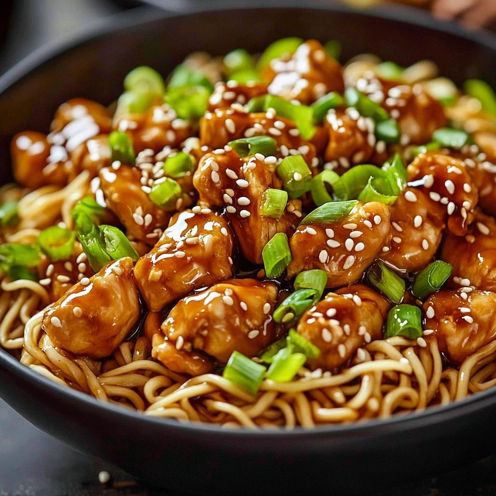 Sticky Garlic Chicken Noodles