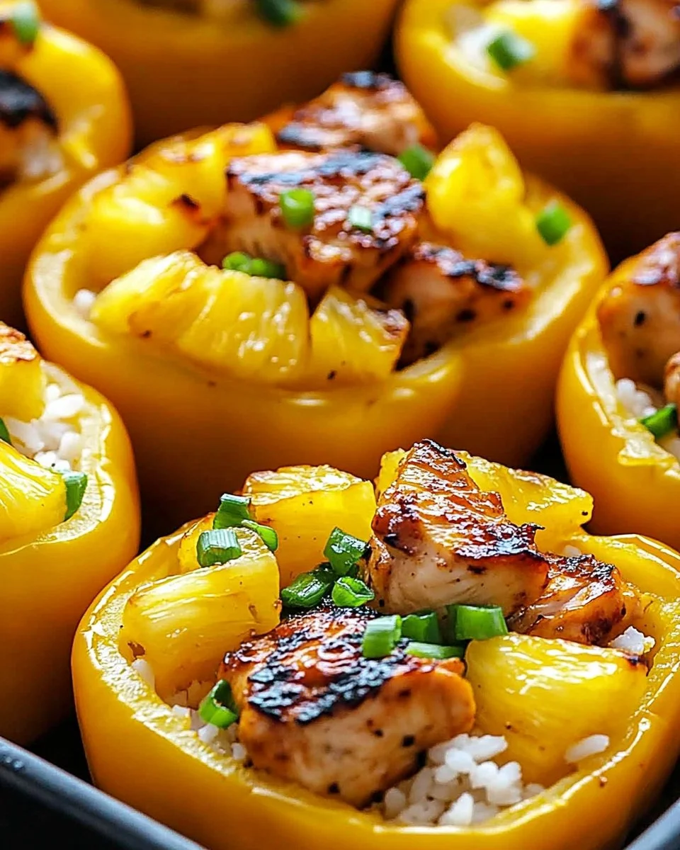Teriyaki Pineapple Chicken Stuffed Peppers