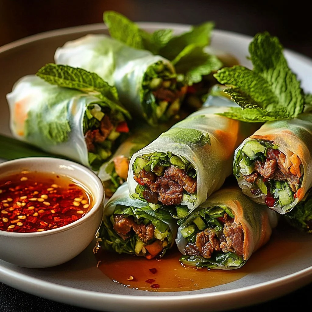 Thai Basil Beef Rolls