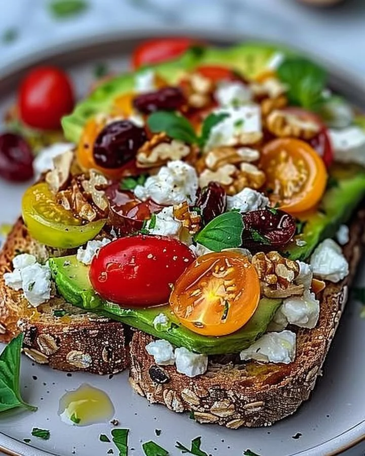 Avocado Toast with Feta and Cherry Tomatoes