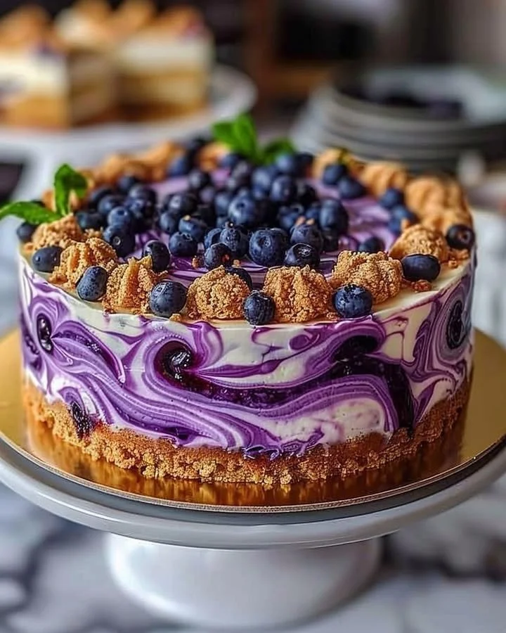 Blueberry Cheesecake Swirl Cake
