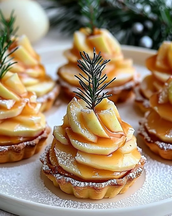 Caramel Apple & Brie Christmas Tree Tartlets