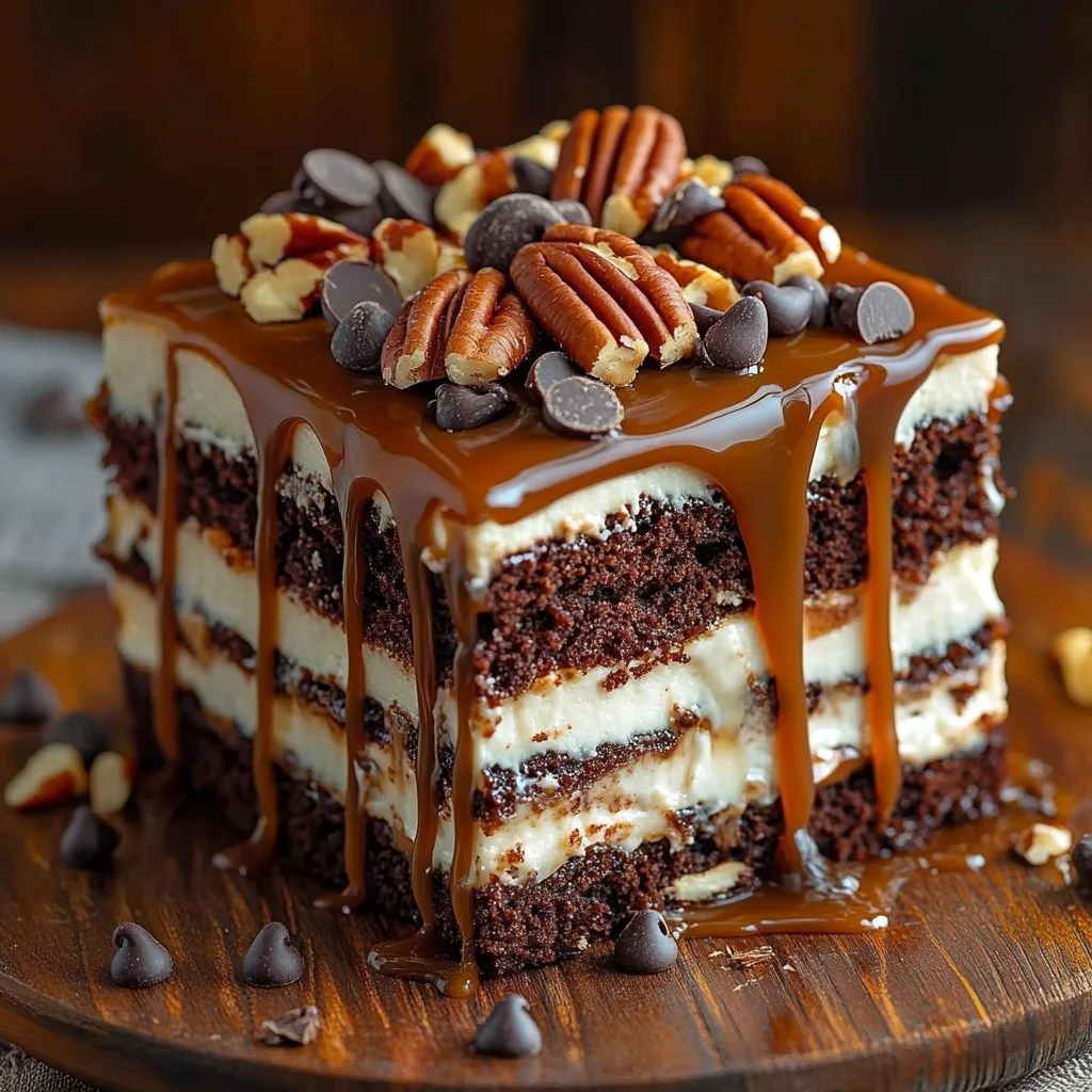 Caramel Turtle Poke Cake