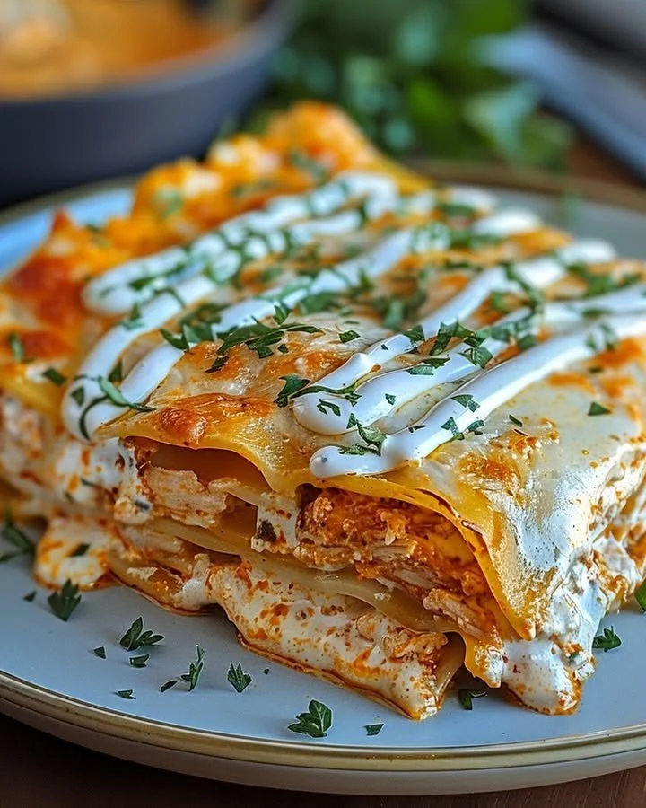 Cheesy Buffalo Chicken Lasagna