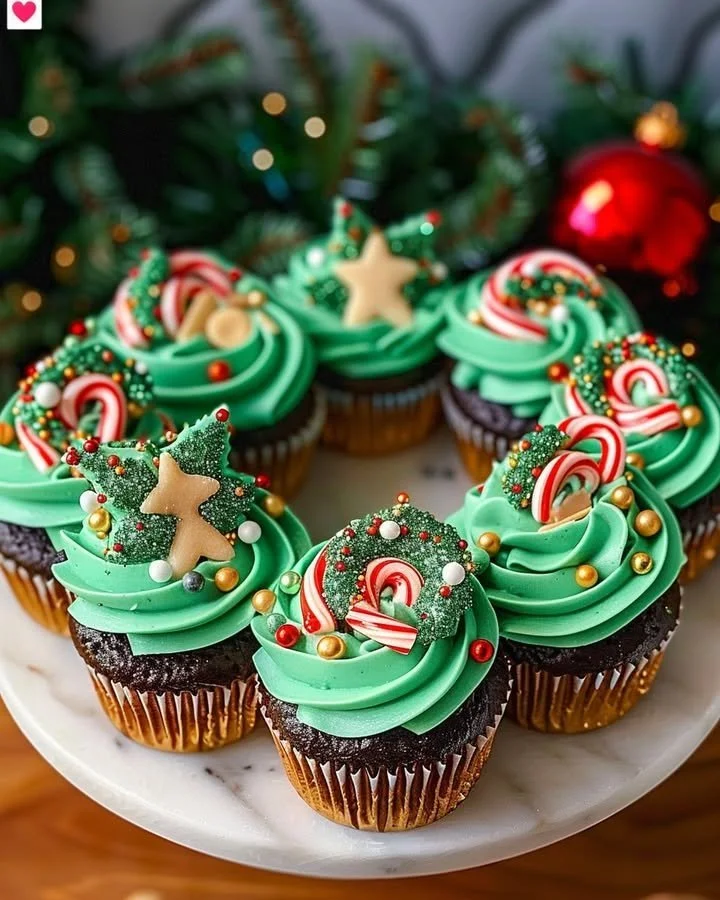 Christmas Tree Cupcake Wreath