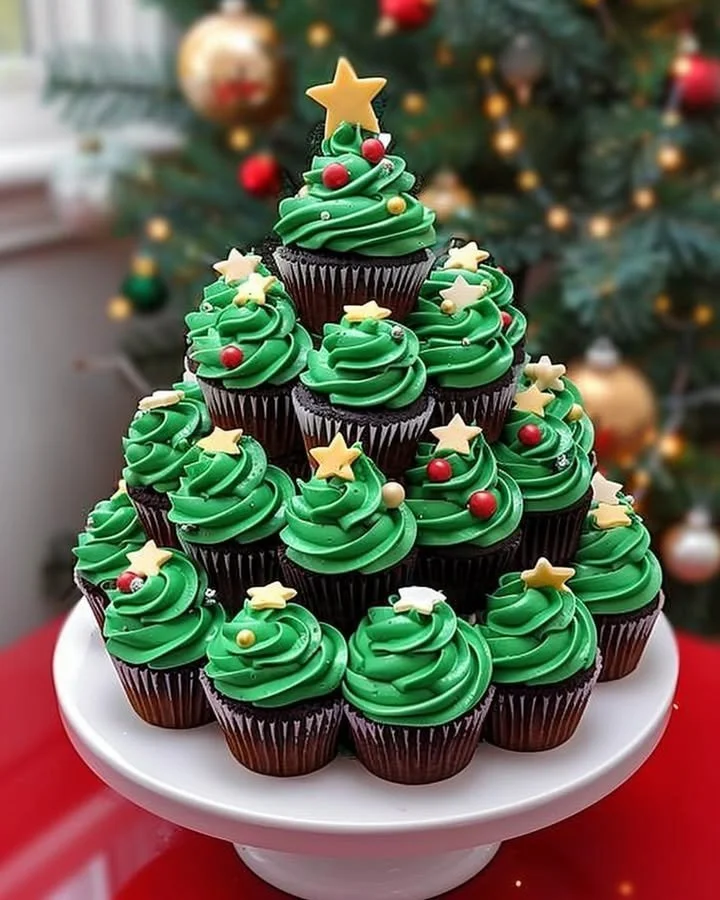 Christmas Tree Cupcake Wreath