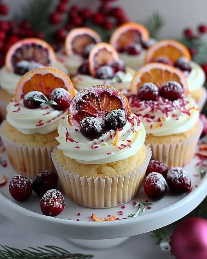 Cranberry Orange White Chocolate Cupcakes