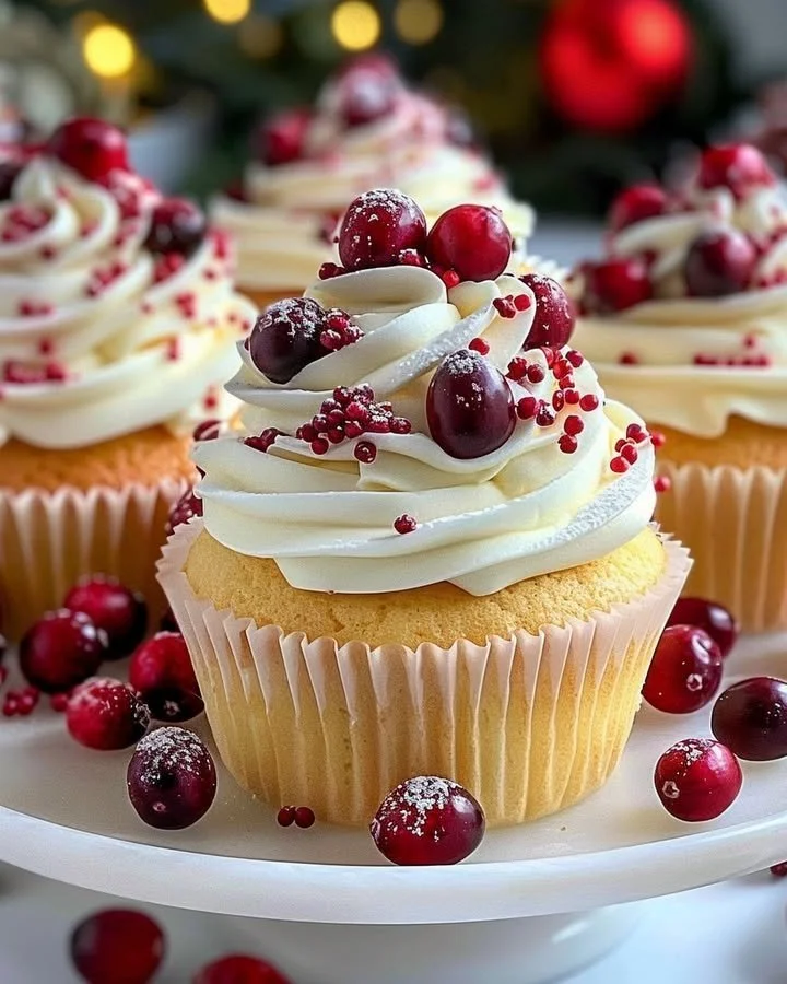 Cranberry Orange White Chocolate Cupcakes
