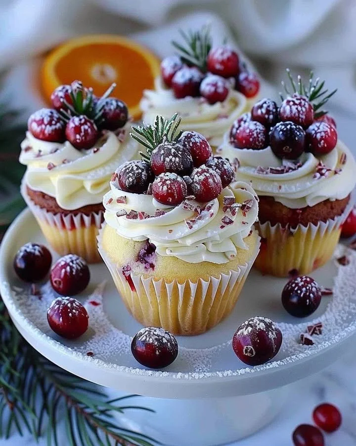 Cranberry Orange White Chocolate Cupcakes