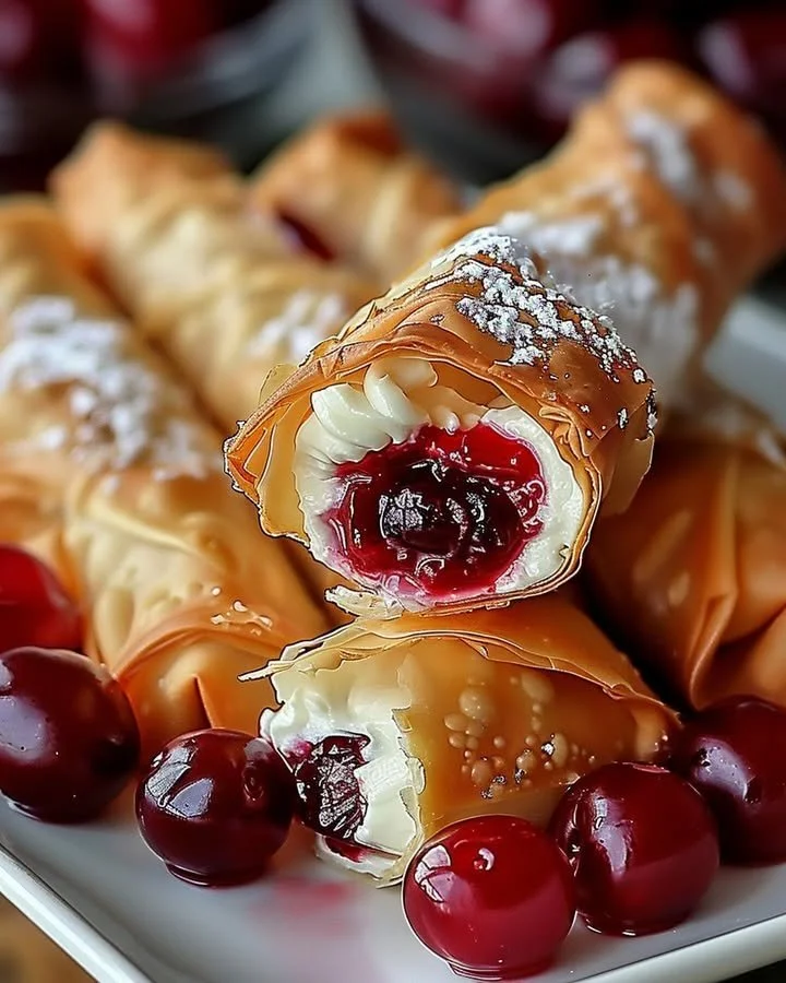 Crispy Cherry Cheesecake Delights