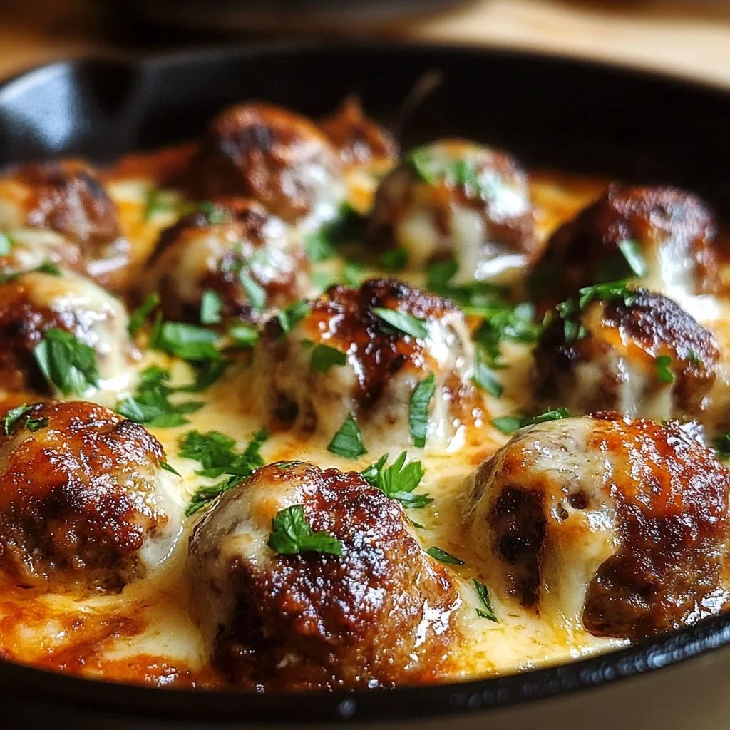 Crockpot French Onion Meatballs