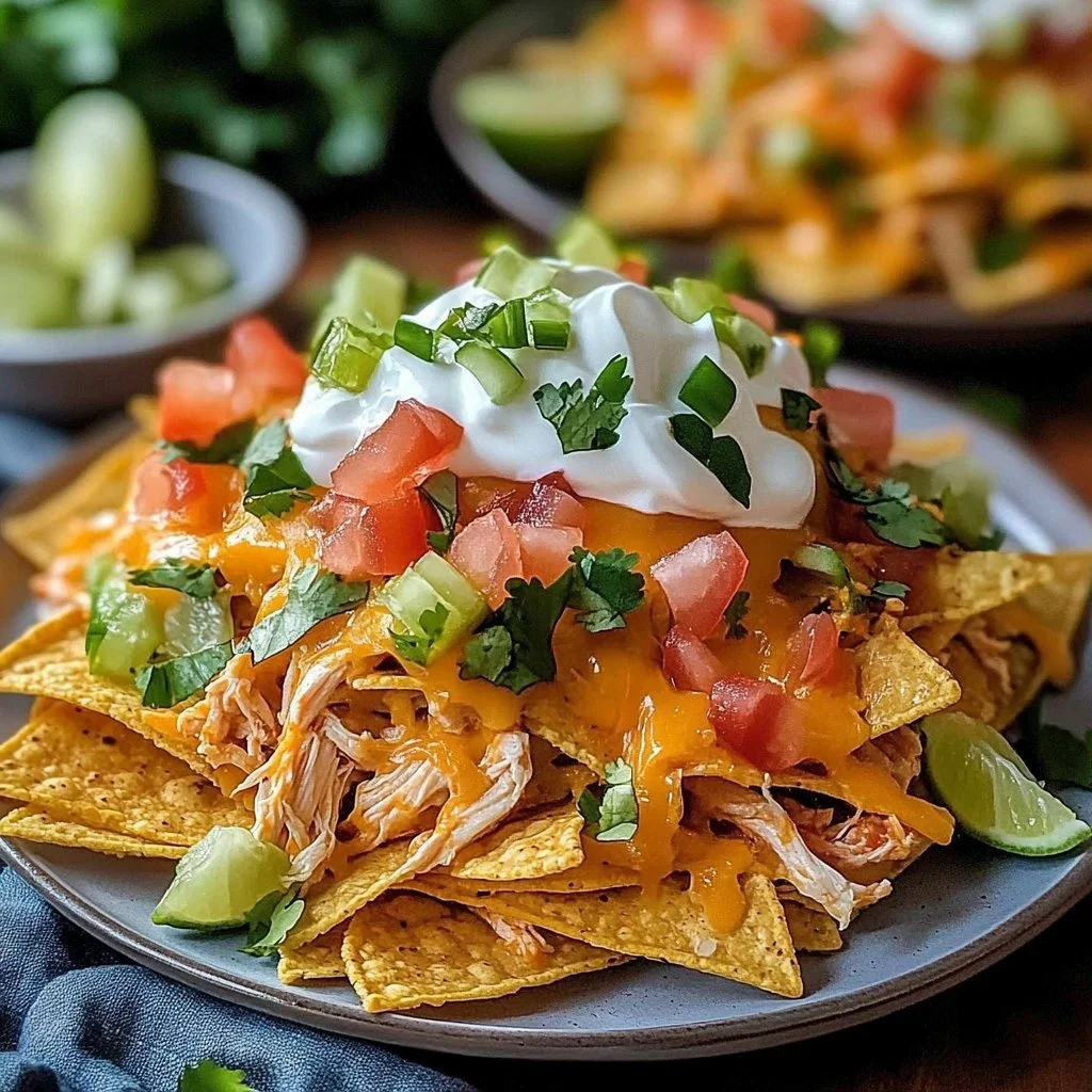 Crockpot Taco Chicken Nachos