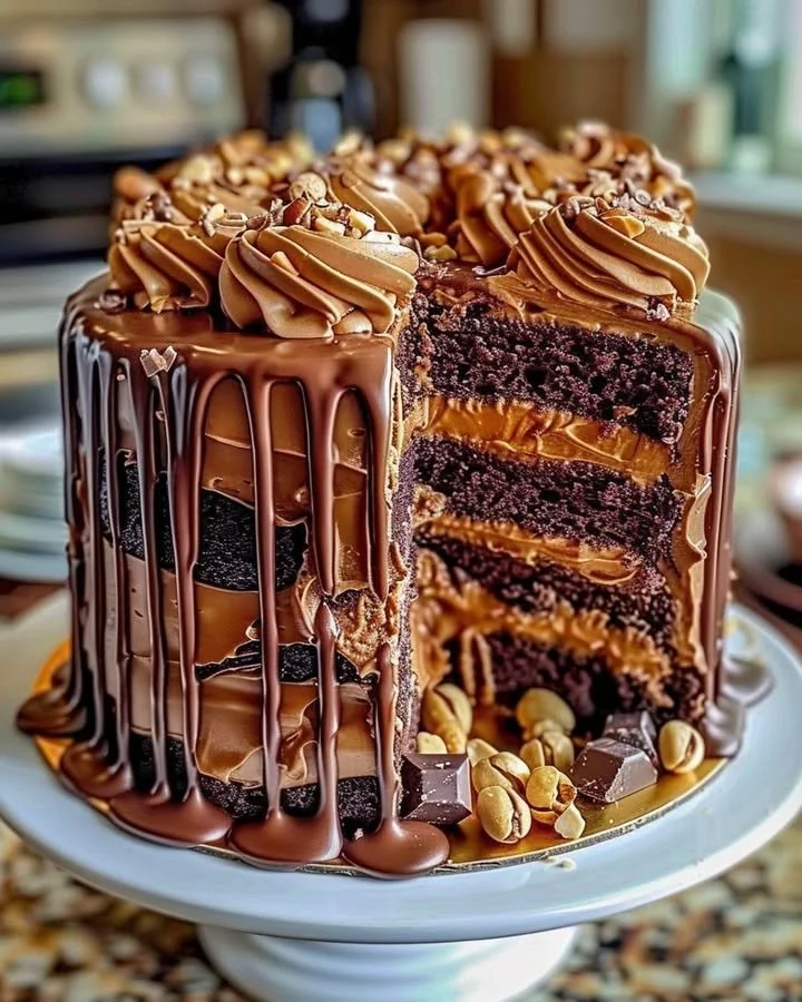 Decadent Chocolate Peanut Butter Layer Cake