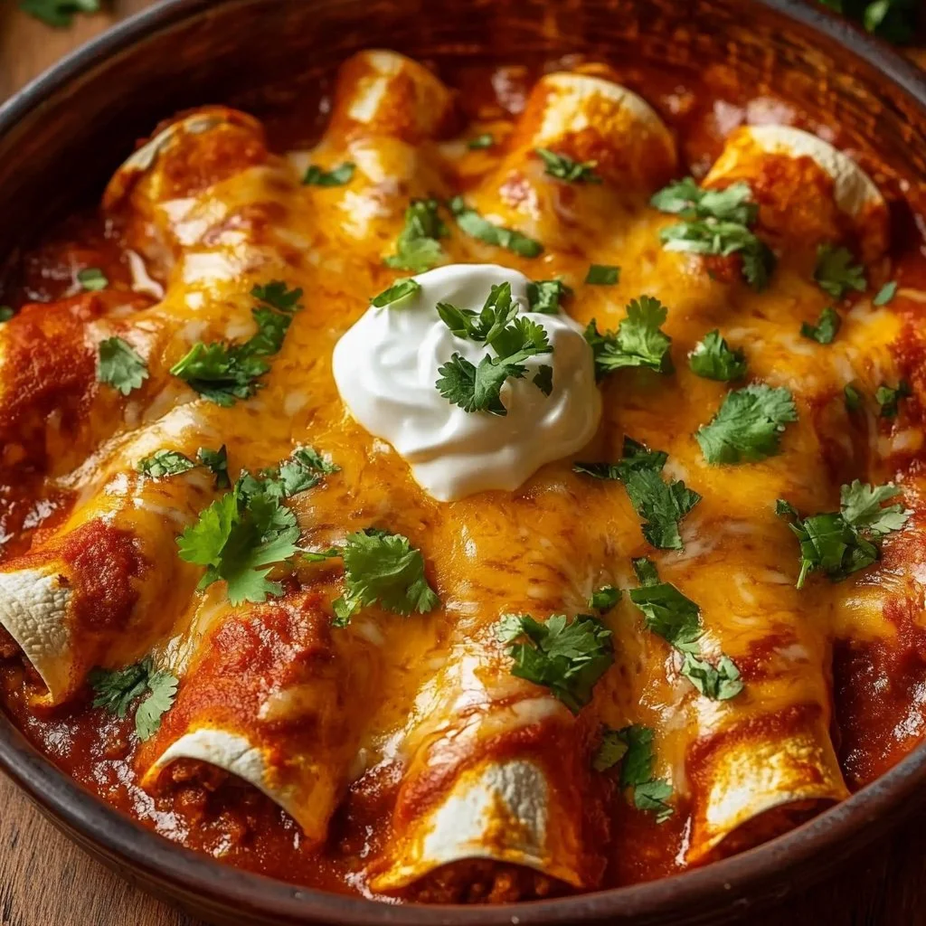 Easy Cheesy Ground Beef Enchiladas