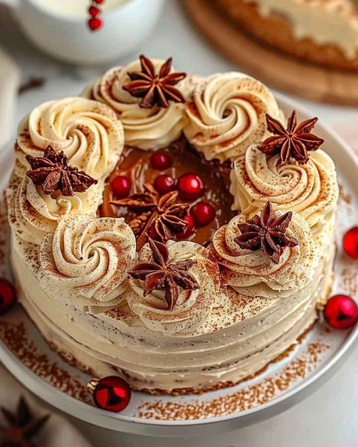 Eggnog Spice Wreath Cake