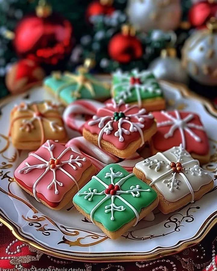 Festive Christmas Present Cookies
