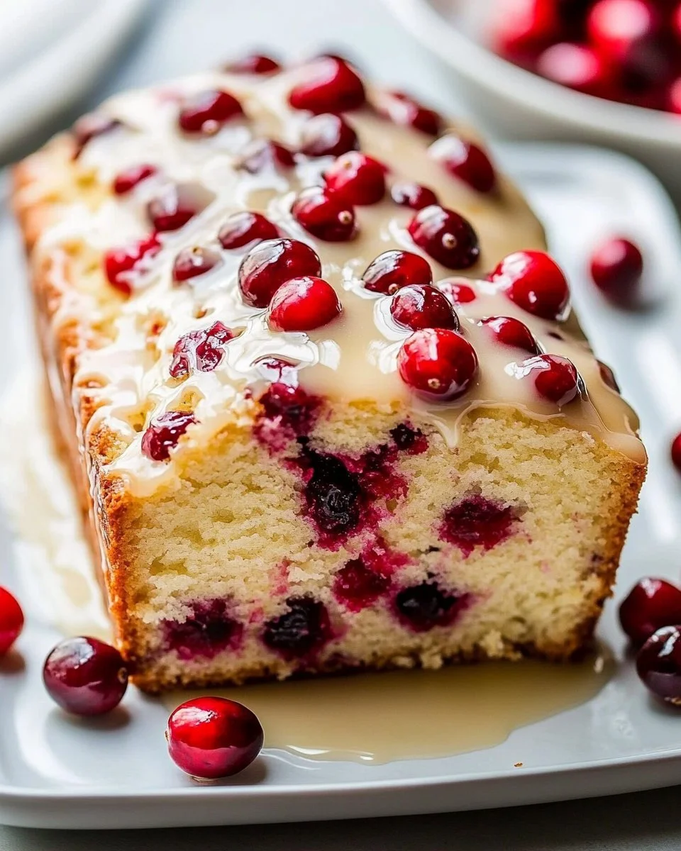 Homemade Cranberry Bread With Fresh Orange Glaze