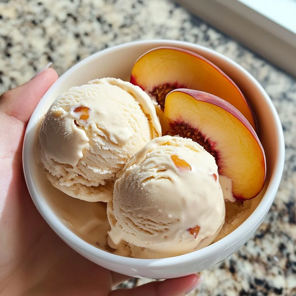 Homemade Peach Ice Cream