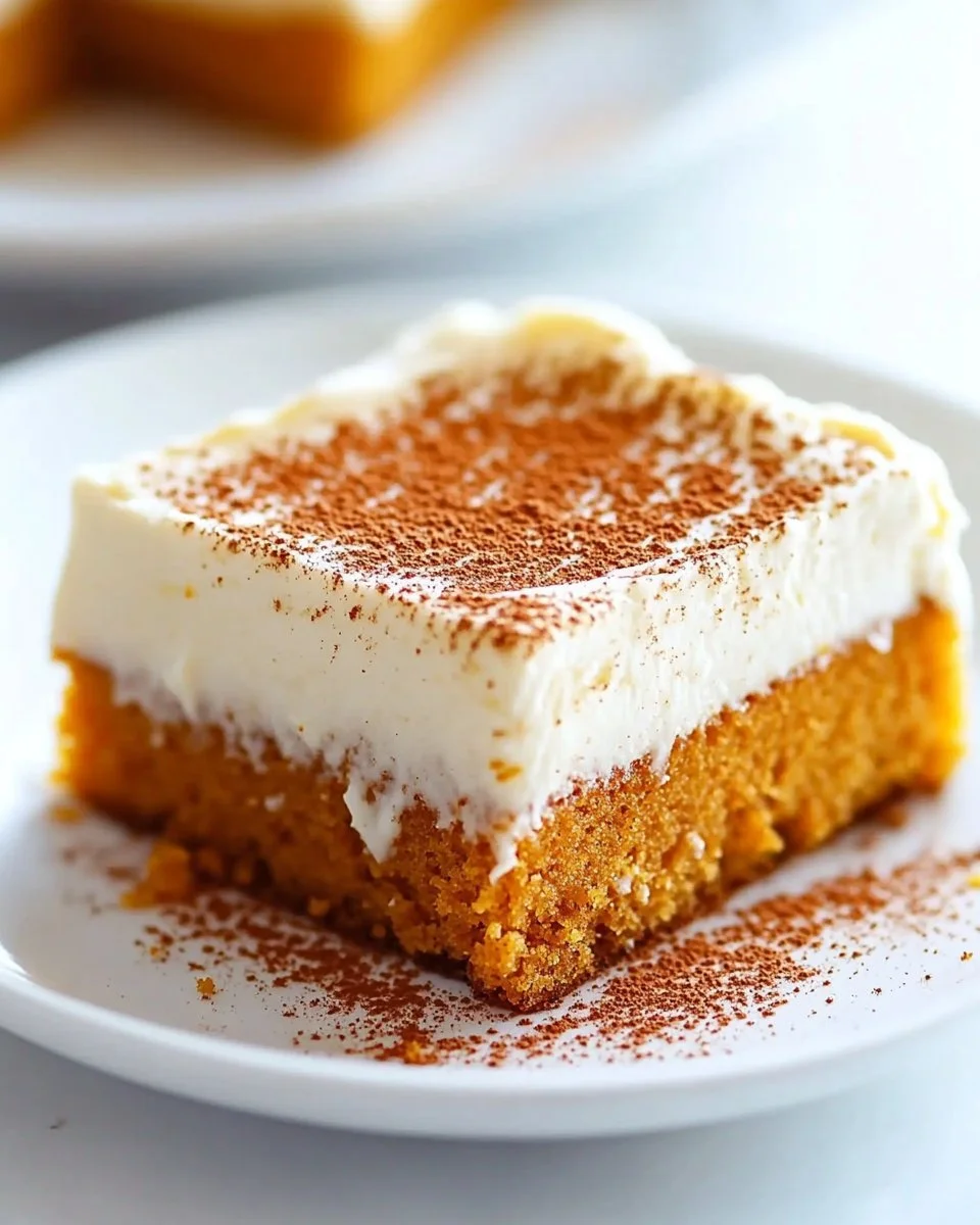 Homemade Pumpkin Bars with Creamy Cheese Frosting