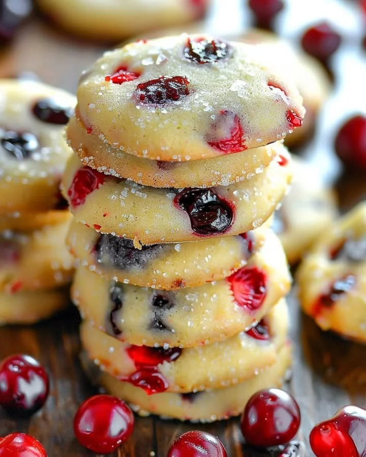 Maraschino Cherry Shortbread Cookies
