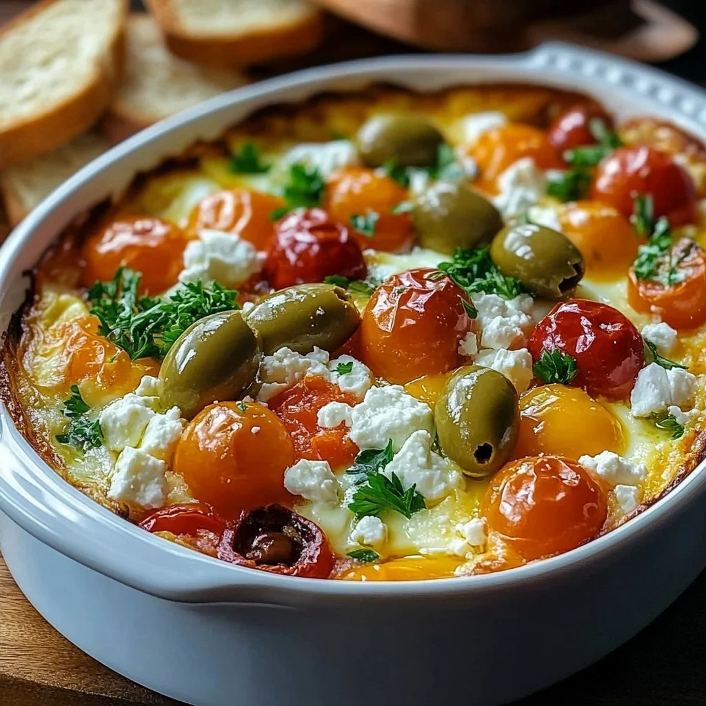 Mediterranean Baked Feta Eggs Recipe