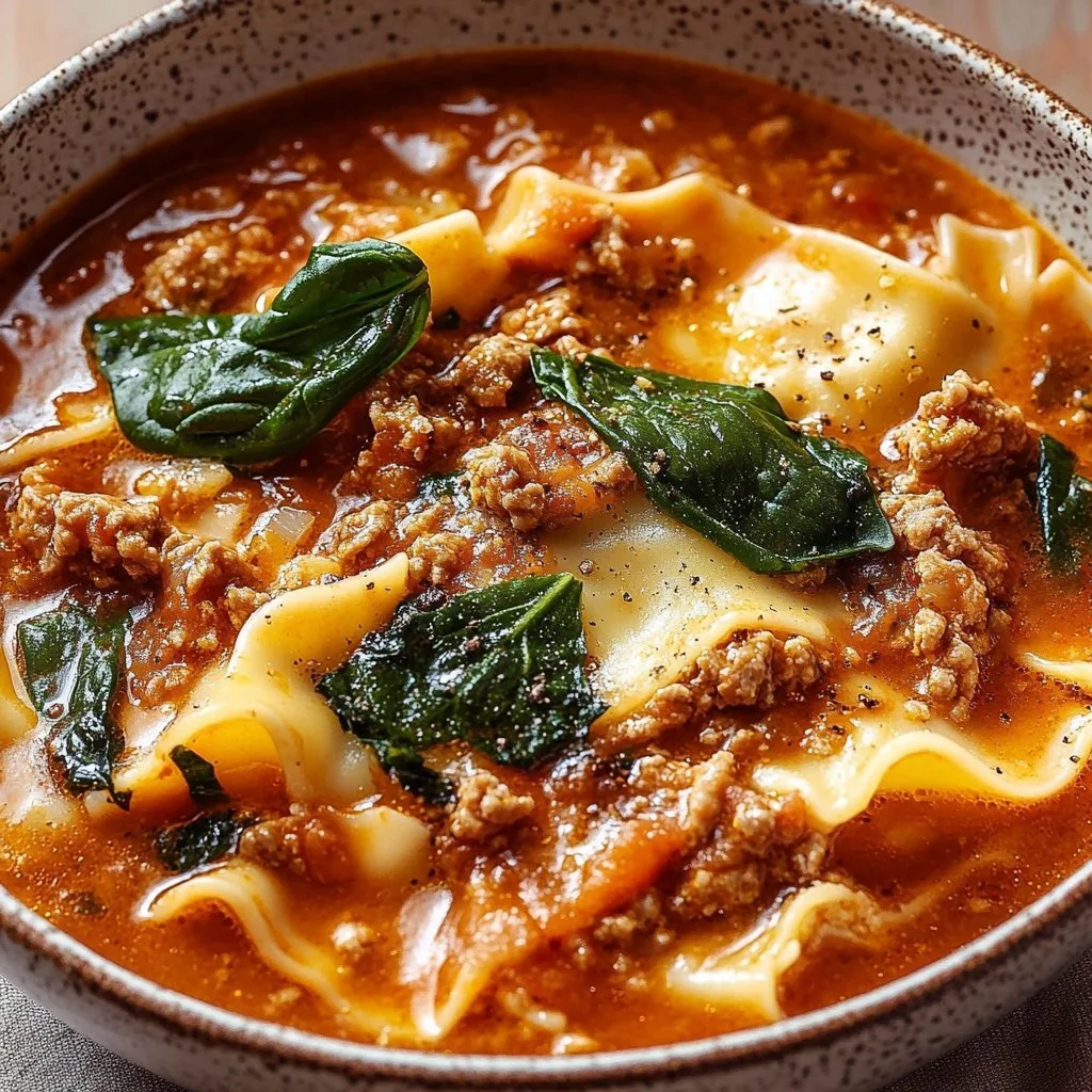 One Pot Lasagna Soup