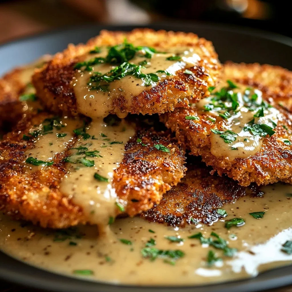 Parmesan Crusted Chicken with Creamy Garlic Sauce Delight
