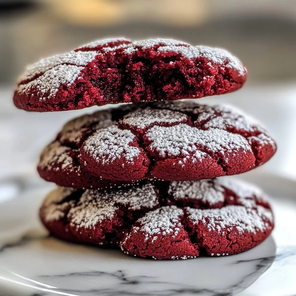 Red Velvet Crinkle Cookies