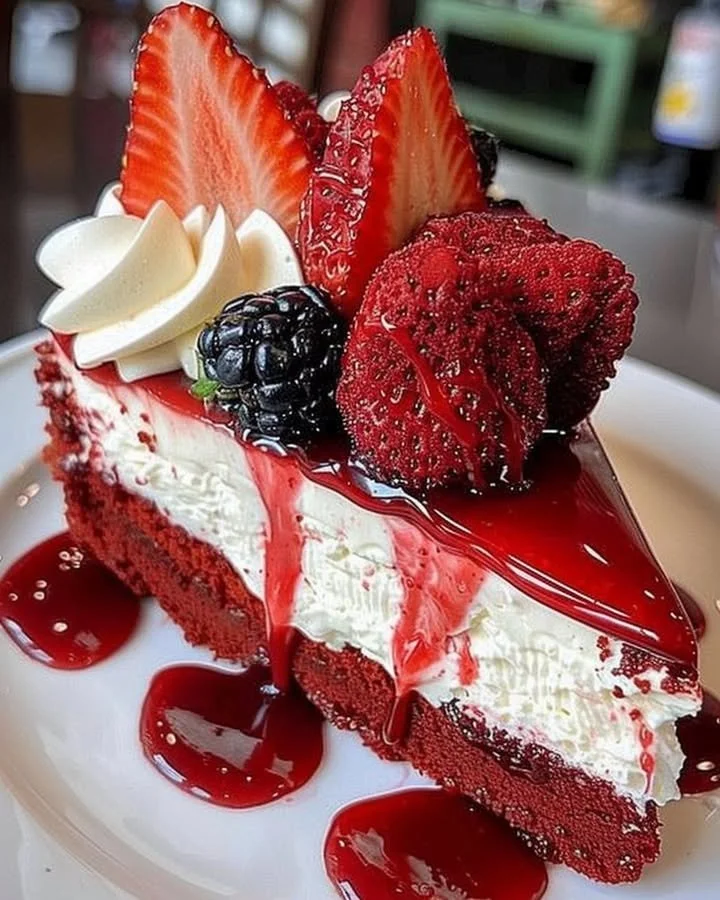 Red Velvet Strawberry Cheesecake