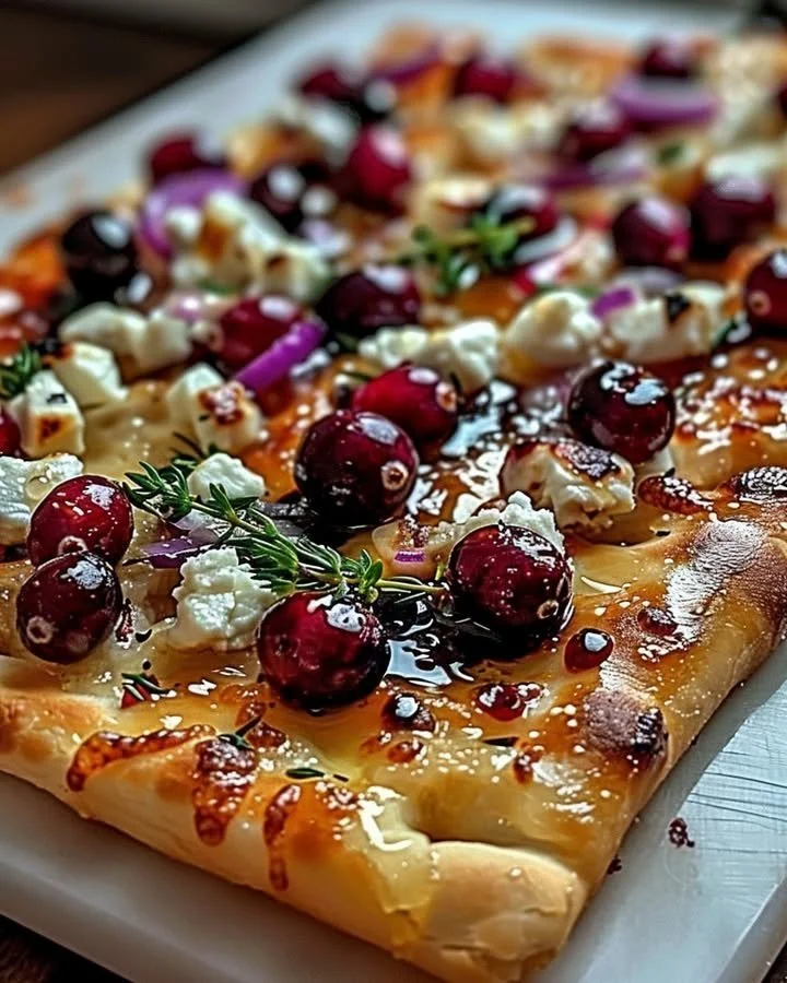 Roasted Cranberry and Goat Cheese Flatbread
