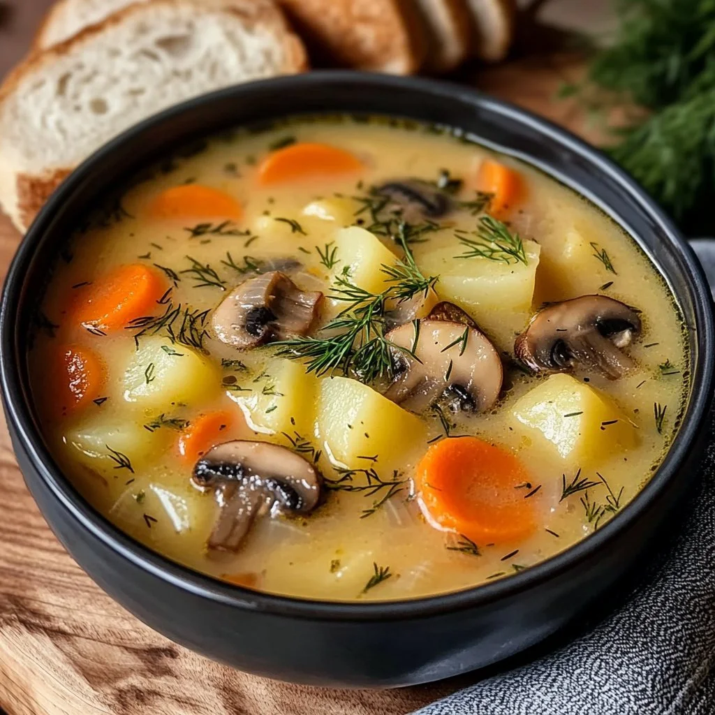 Russian Potato and Mushroom Soup