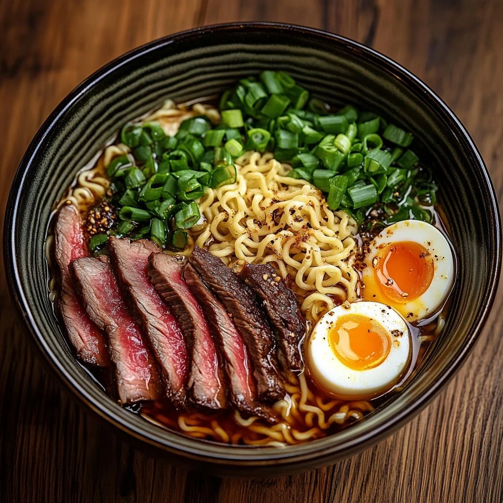Spicy Beef Miso Ramen with Bamboo Shoots