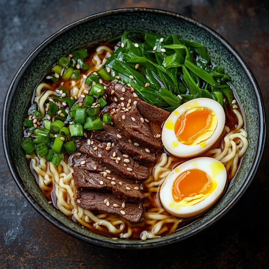 Spicy Beef Miso Ramen with Bok Choy