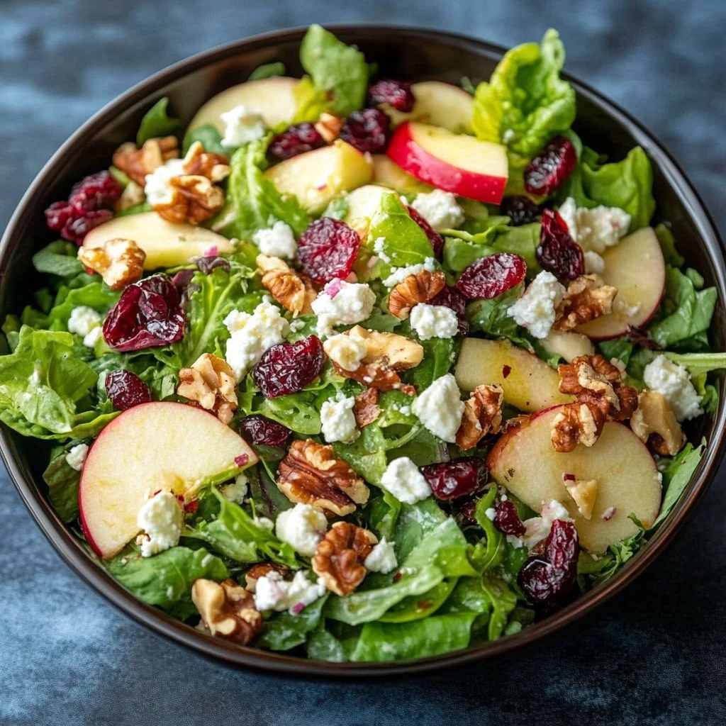 Sweet & Crunchy Apple Cranberry Walnut Salad
