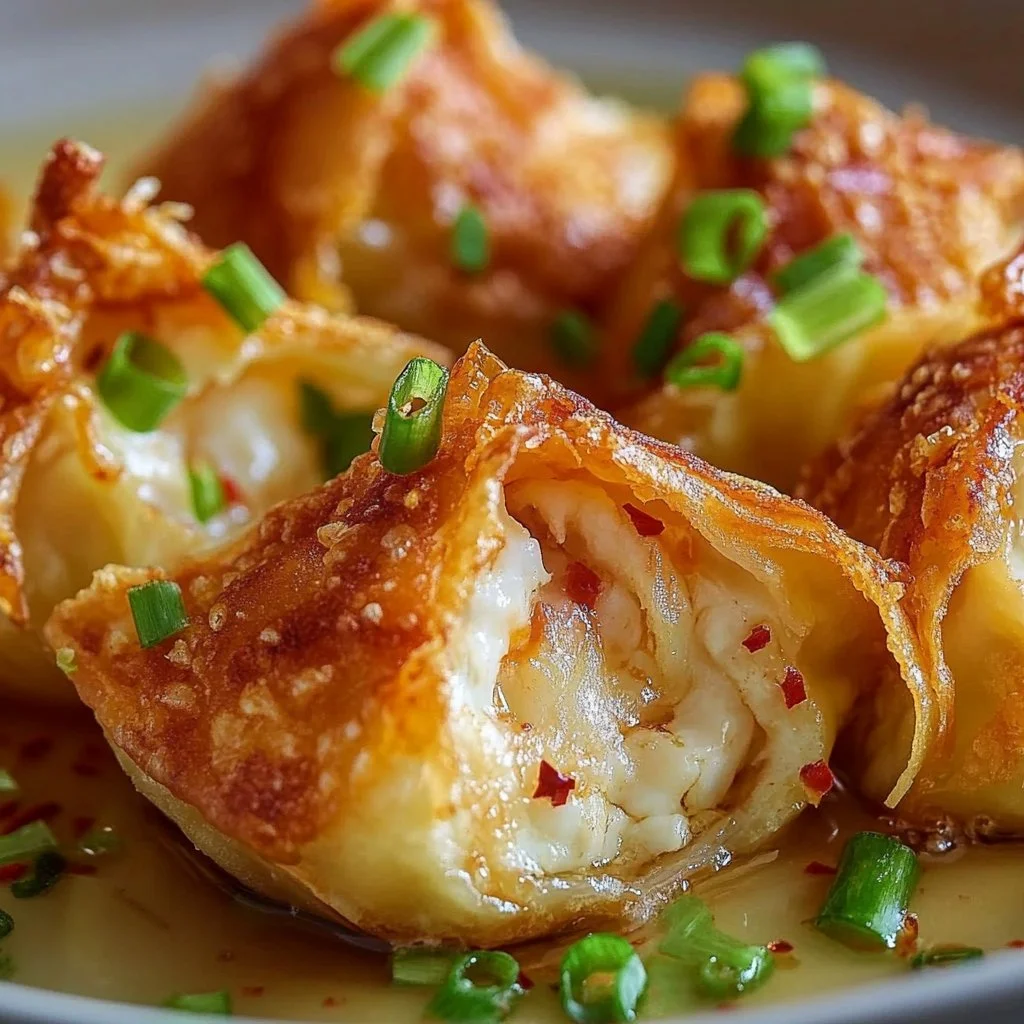 Cheesy Seafood Tortilla Bombs with Garlic Cream Sauce