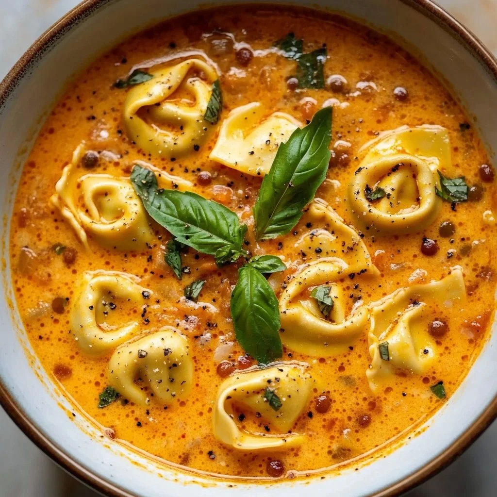 Cheesy Tomato Tortellini Soup