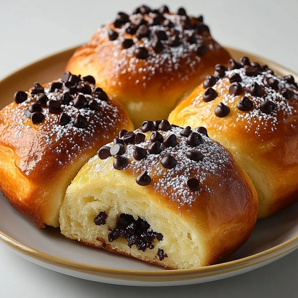 Chocolate Chip Vanilla Custard Brioches