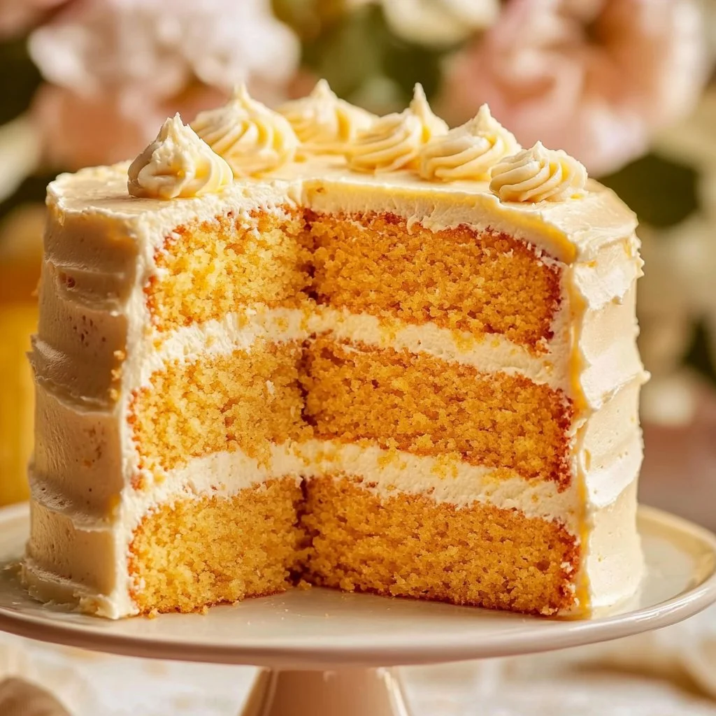 Cornbread Cake with Honey Buttercream