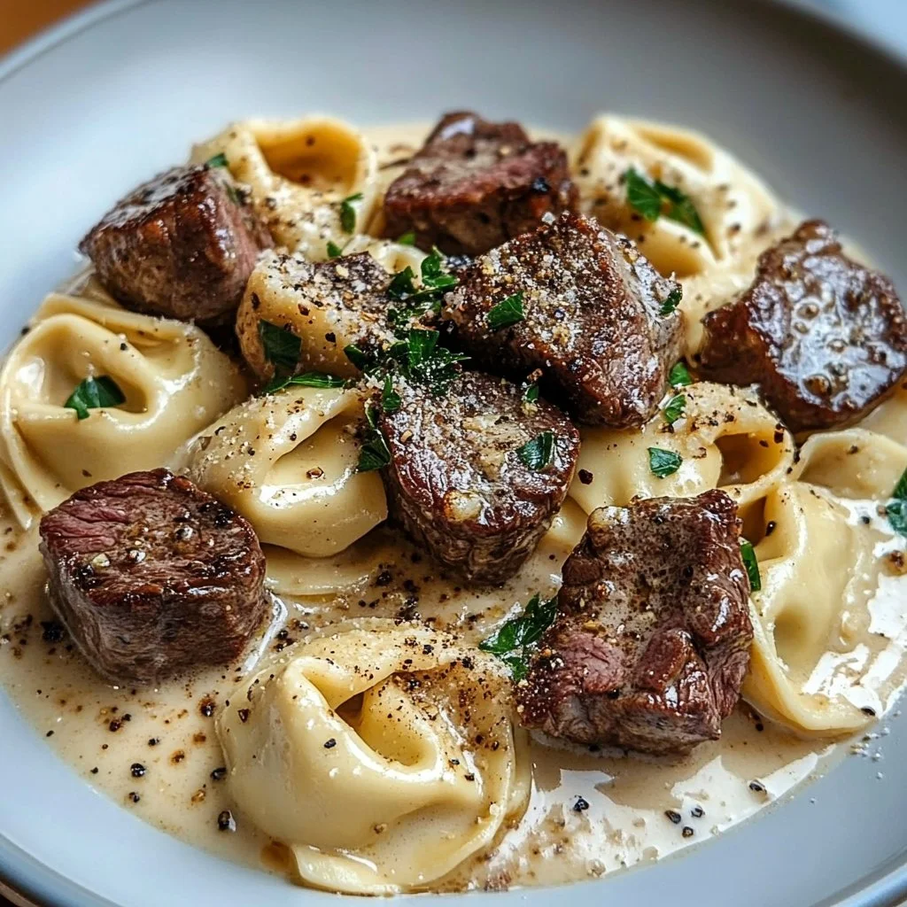 Cracked Garlic Steak Tortellini in Creamhouse Sauce