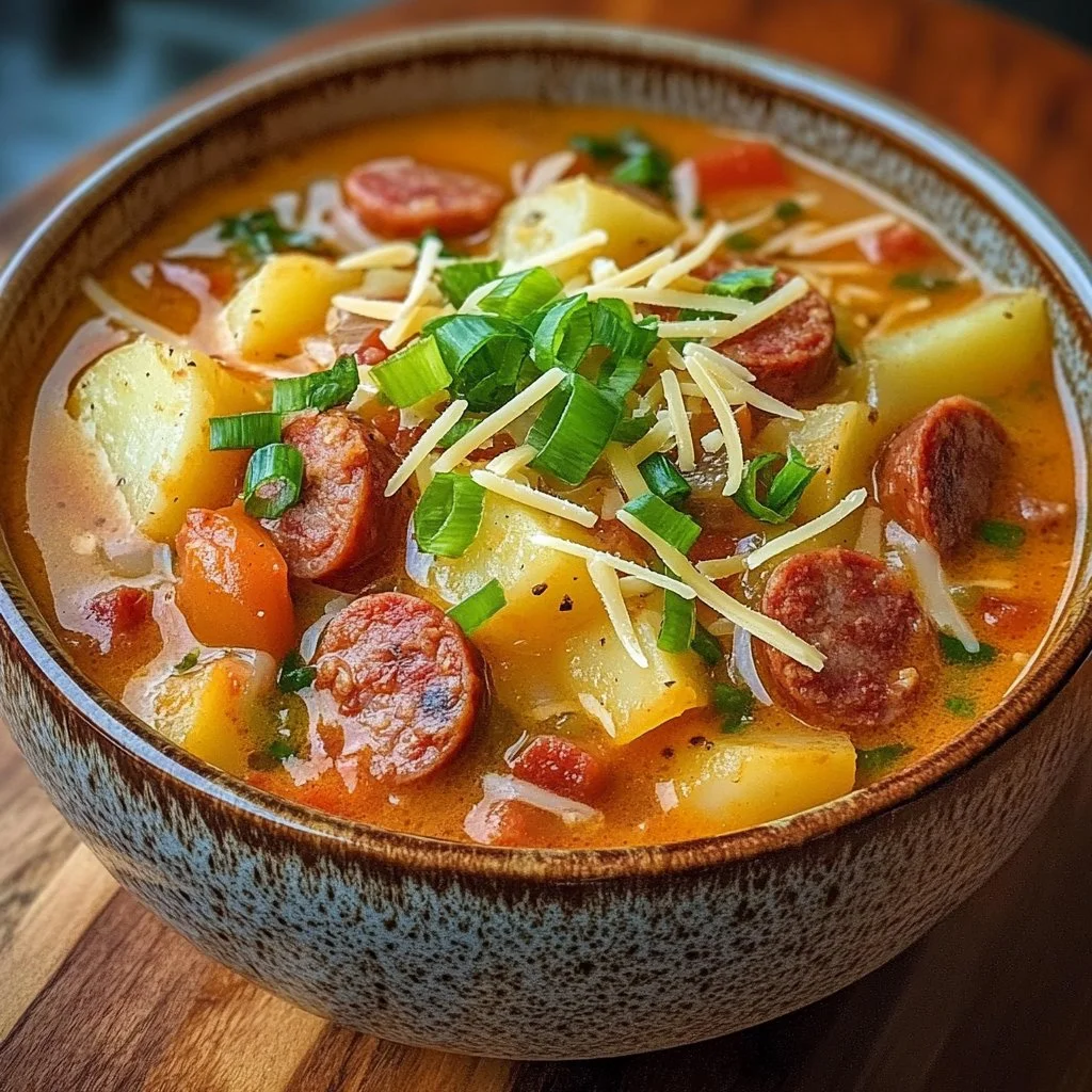 Creamy Cajun Potato Soup with Andouille Sausage