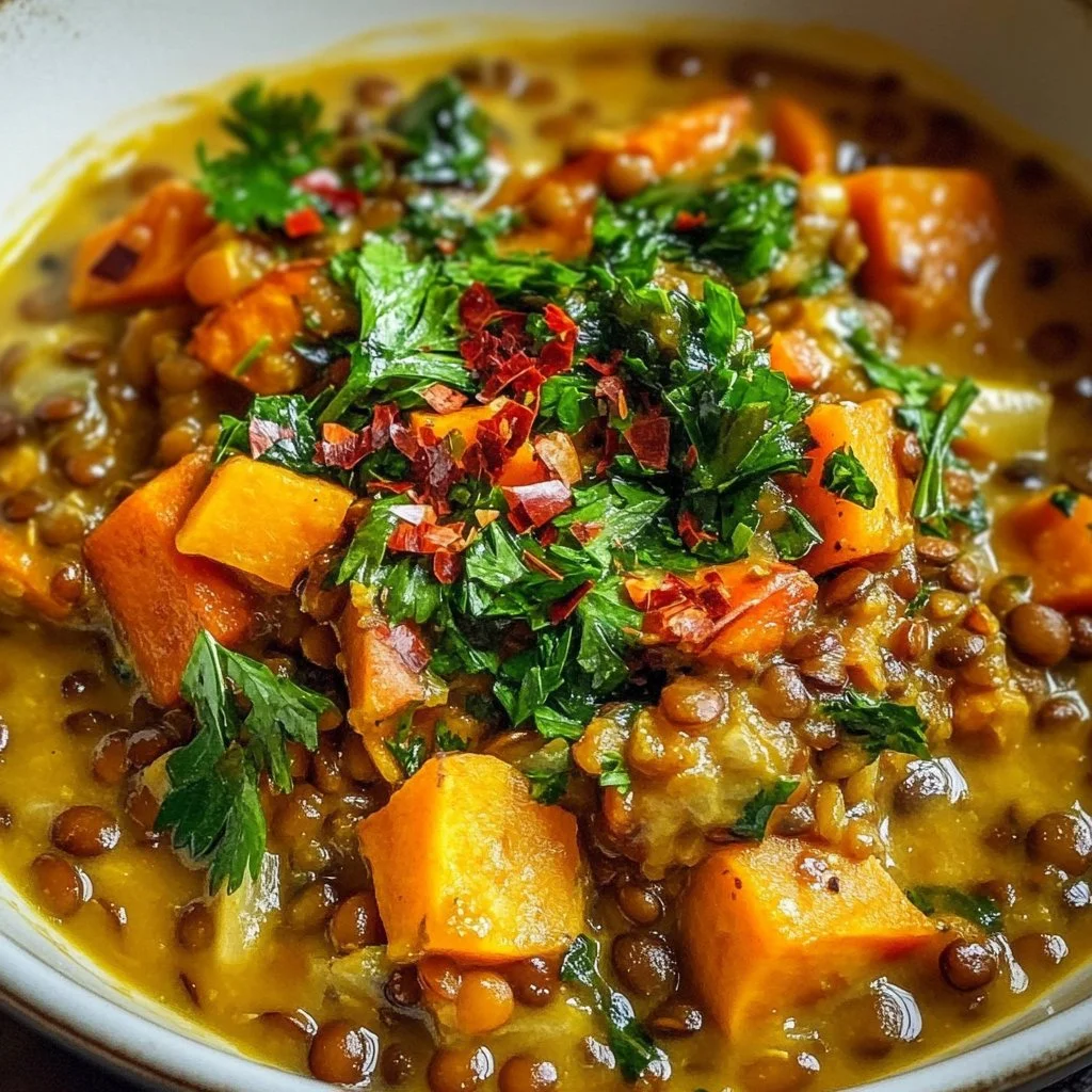 Creamy Comforting Crockpot Vegetable & Lentil Stew